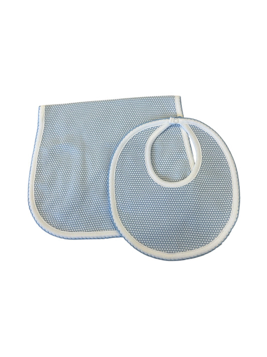 Blue Bubble Bib and Burp Cloth Set
