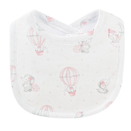 Pink Hot Air Balloons Bib and Burpcloth Set