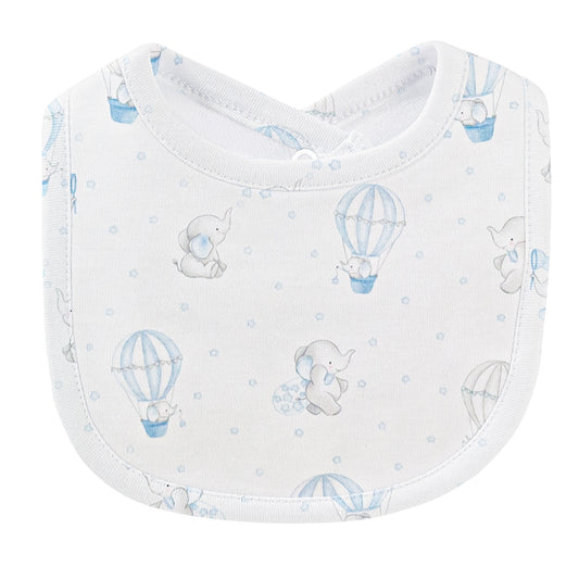 Blue Hot Air Balloons Bib and Burpcloth Set