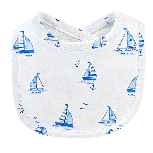 Sailboats Bib and Burpcloth Set