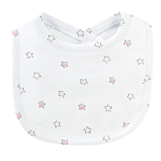 Pink Stars  Bib and Burpcloth Set