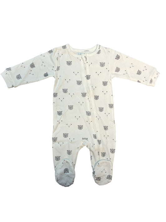 Baby Boys Zipper Teddy Onesie