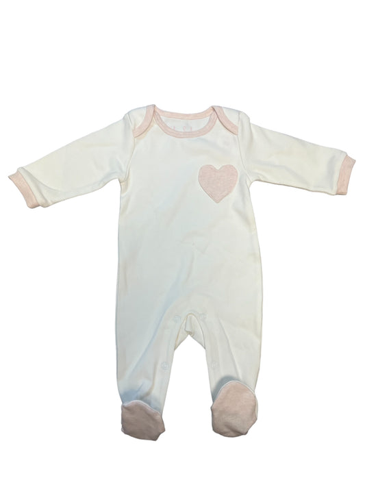 Baby Girls Pink Heart Pocket Onesie