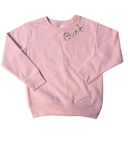 Pink Toddler Personalized Sweatshirt