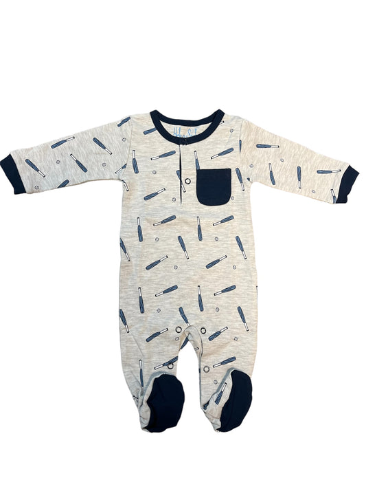 Baby Boys Blue Baseball Onesie