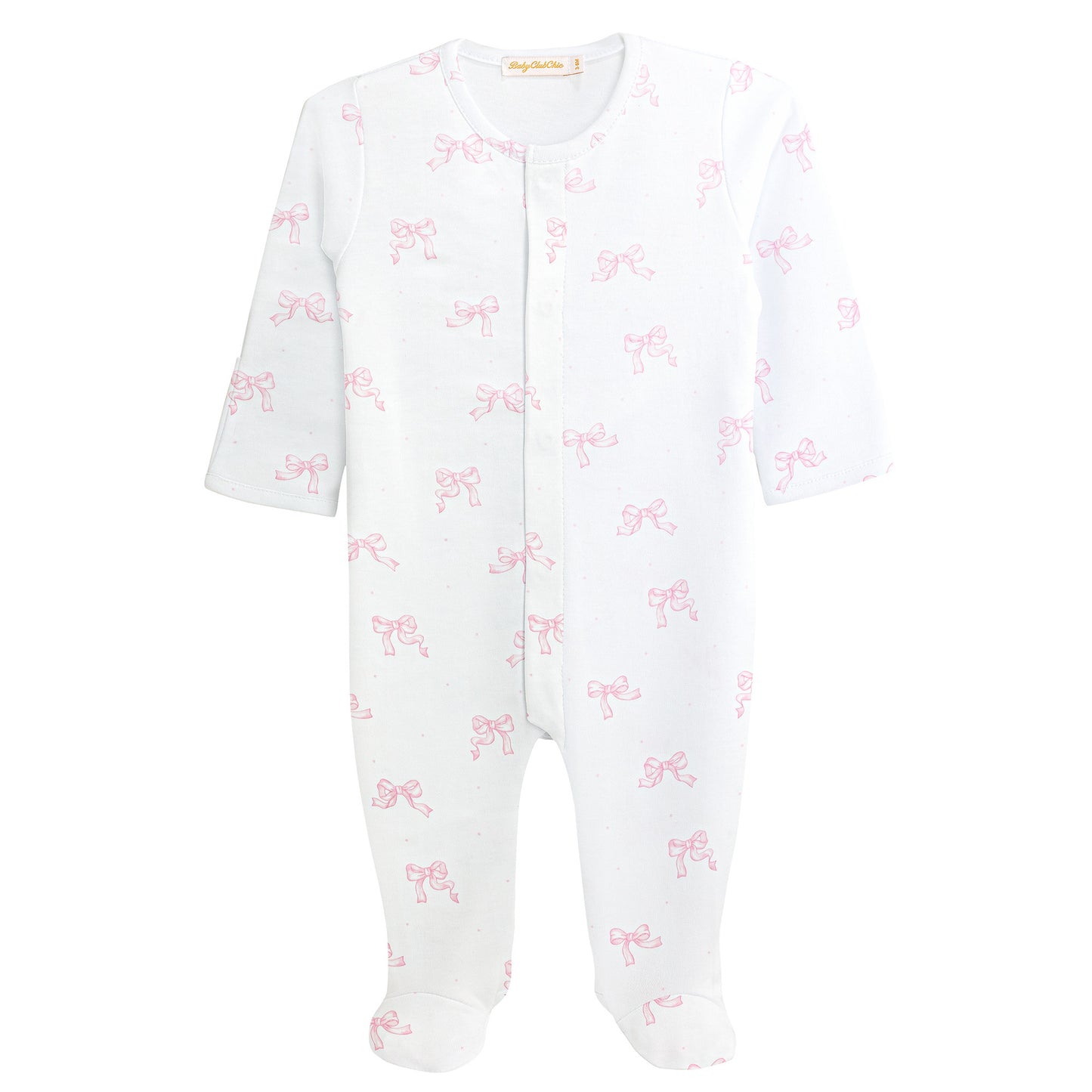 Baby Girls Pink Bows Footie