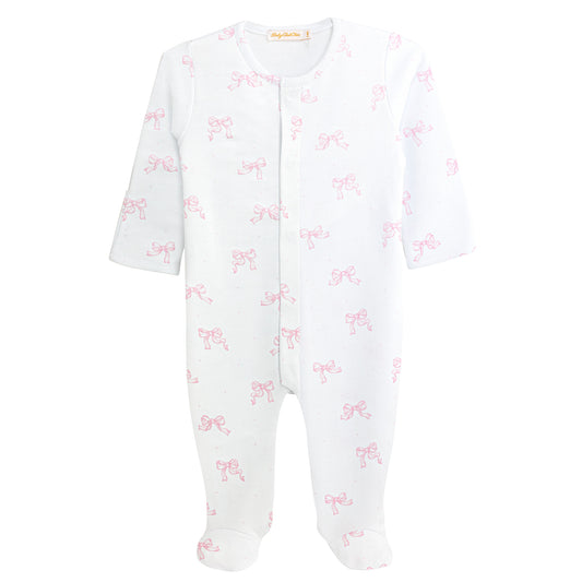 Baby Girls Pink Bows Footie