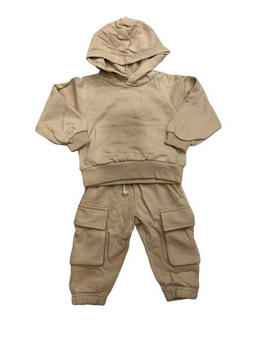 Camel Cargo Hoodie Sweat set