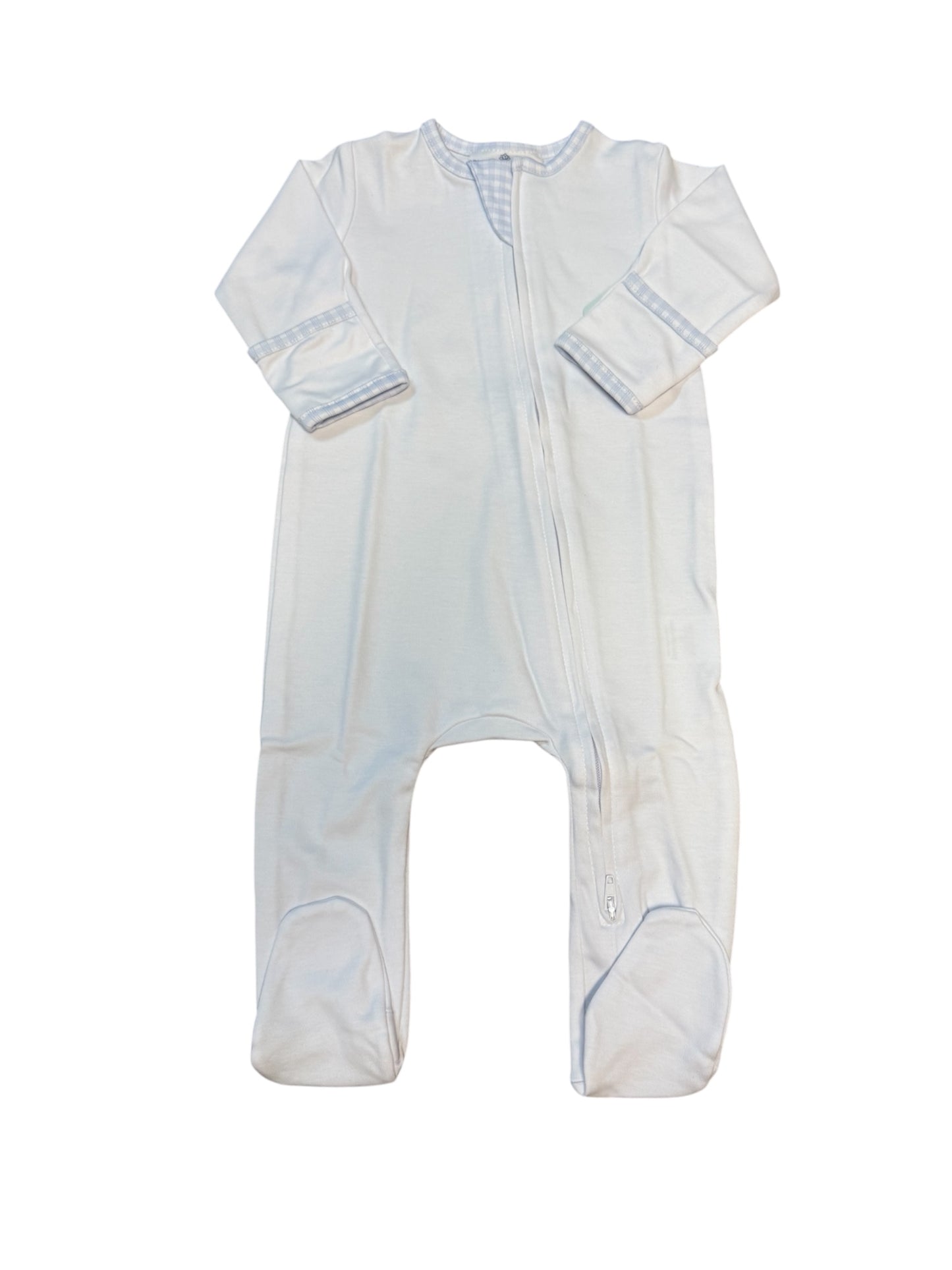 Magnolia Blue  Zip New Beginnings Onesie