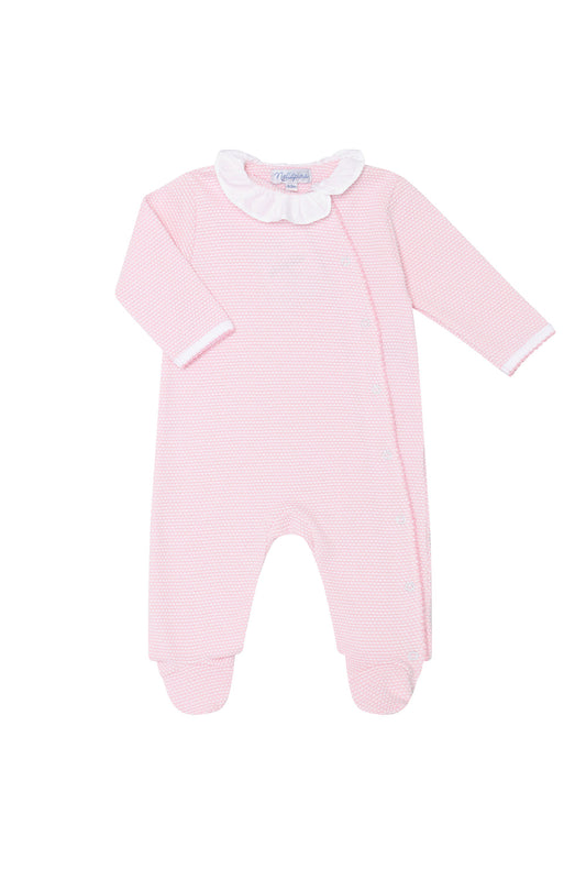 Nella Pima Pink Bubble Crossover Footie