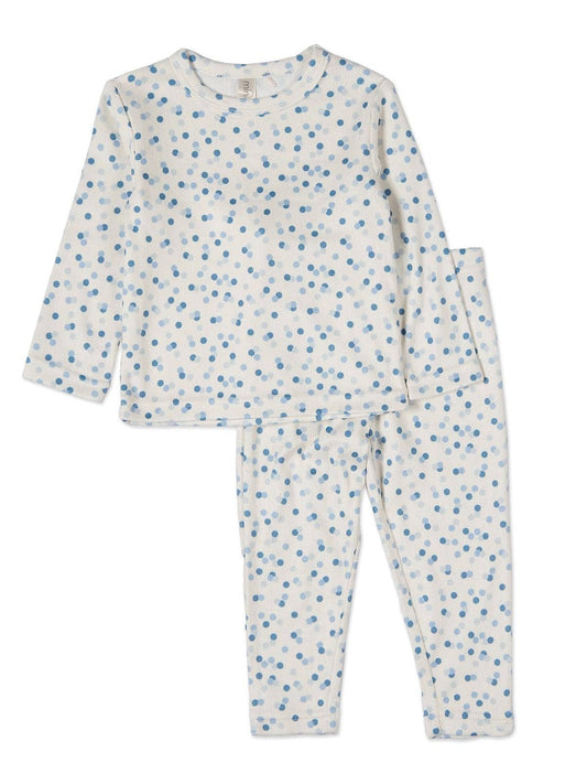 Mini Moi Blue Pointelle Confetti Pajamas