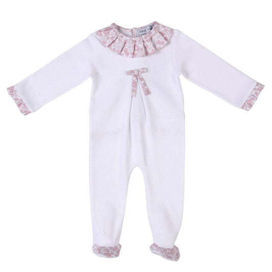 White Floral Collar Onesie
