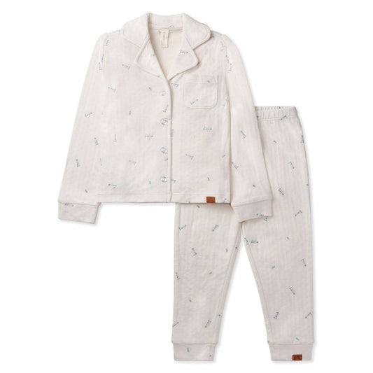 Blue Lighthouse Pointelle Button Down Pajama