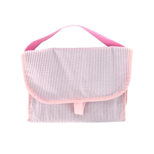 Pink Seersucker Diaper Bag Organizer