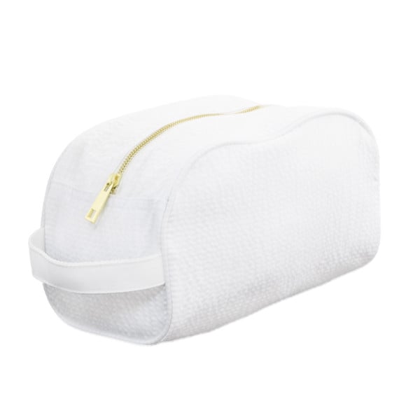 White Seersucker Toiletry Bag