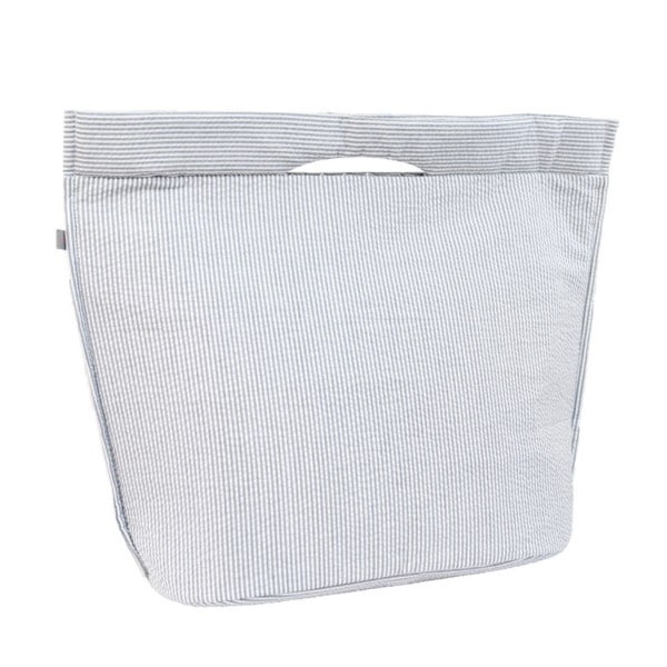 Grey Seersucker Tote Bag