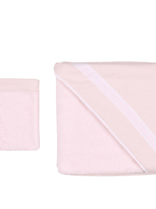 Pink Baby hooded towel and Wash Cloth