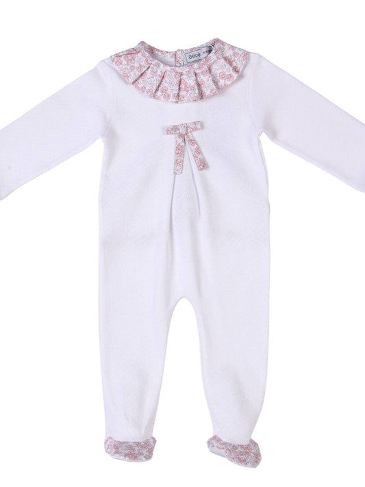 White Floral Collar Onesie