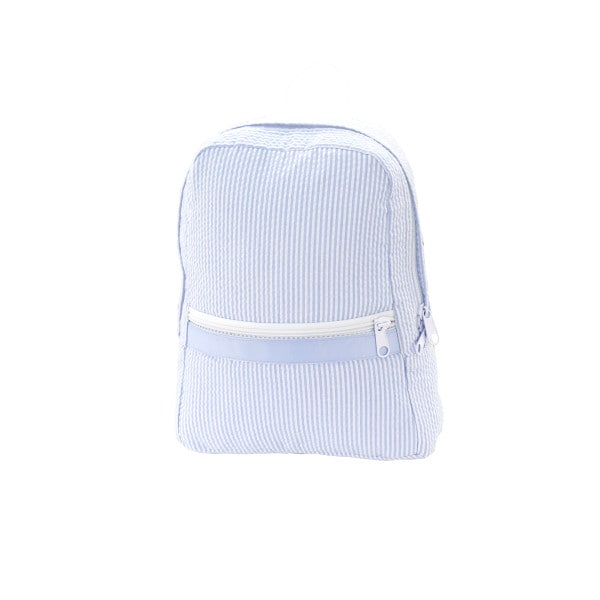 Blue Seersucker Mini Backpack