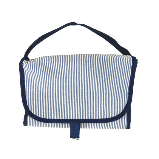 Navy Seersucker Diaper Bag Organizer