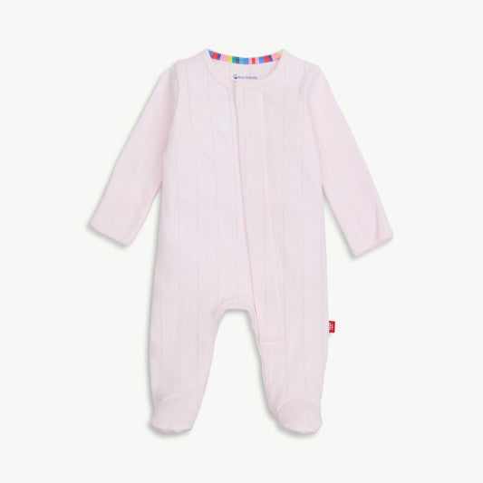 Magnetic Me Pink Lines Pointelle Onesie