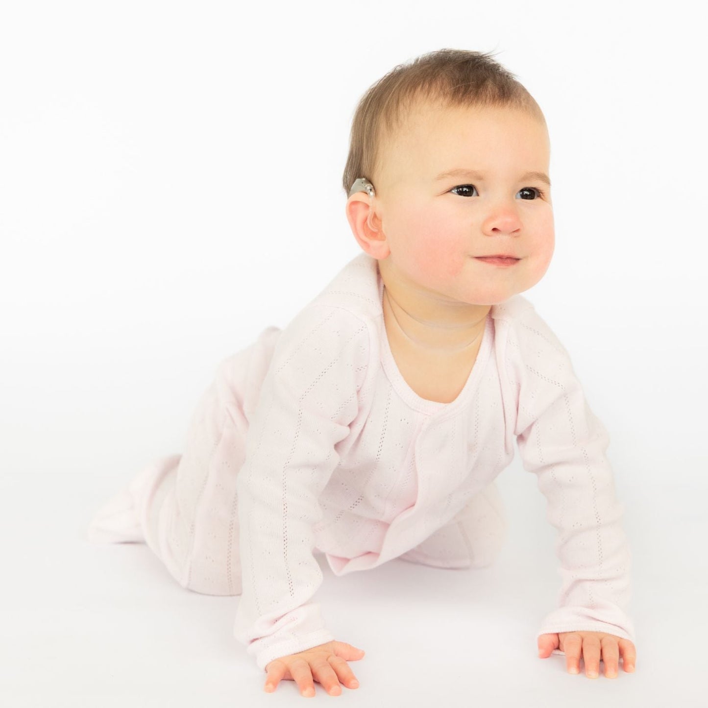 Magnetic Me Pink Lines Pointelle Onesie