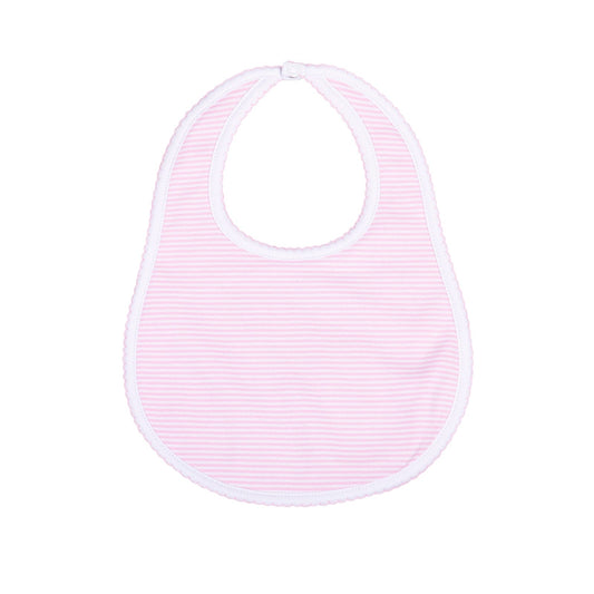 Magnolia Pink Mini Stripes Bib and Burp Cloth Set